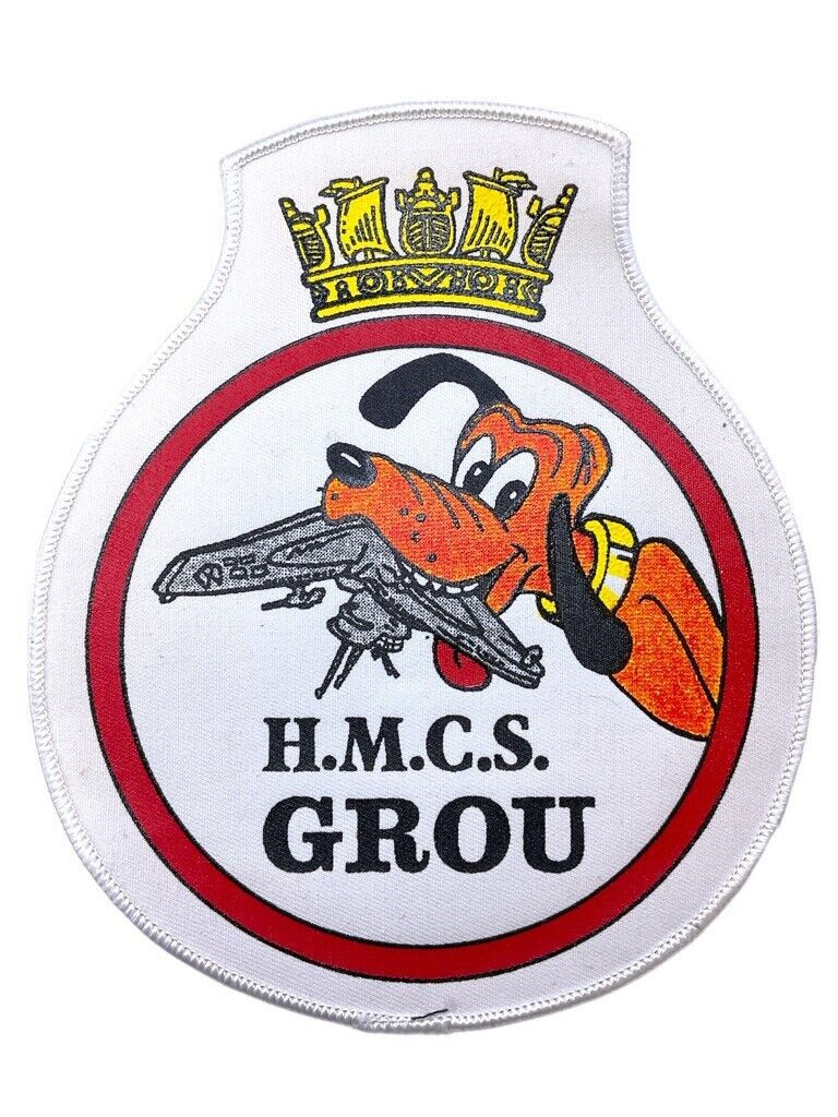 Canadian Navy RCN HMCS Grou Reunion Patch Ships Crest Canadian Navy RCN HMCS Grou Reunion Patch Ships Crest