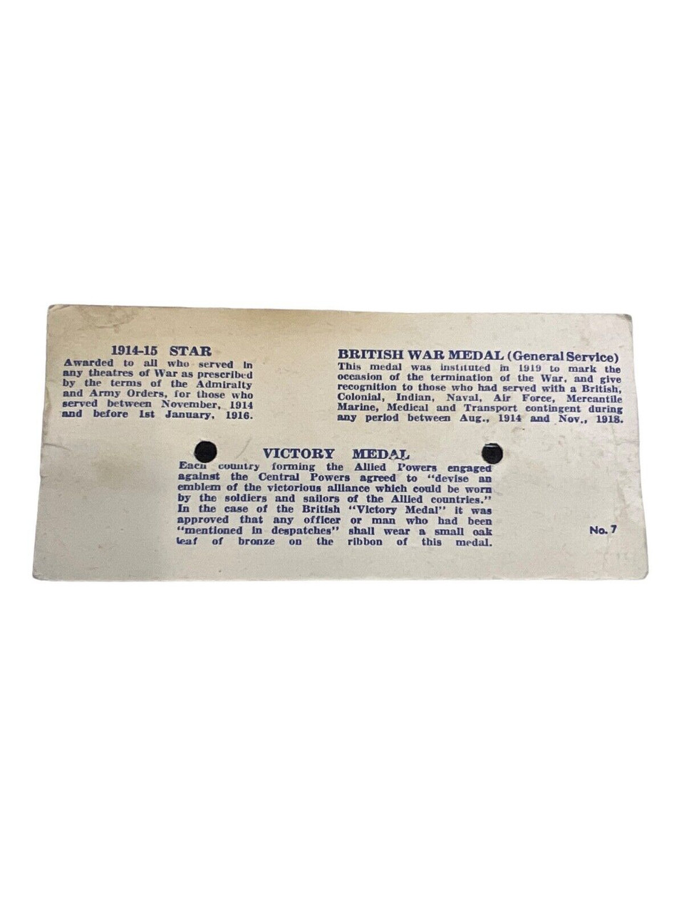 WW1 Canadian British Medal Ribbon Bar Full Size Trio Card of Issue Sew On Type WW1 Canadian British Medal Ribbon Bar Full Size Trio Card of Issue Sew On Type