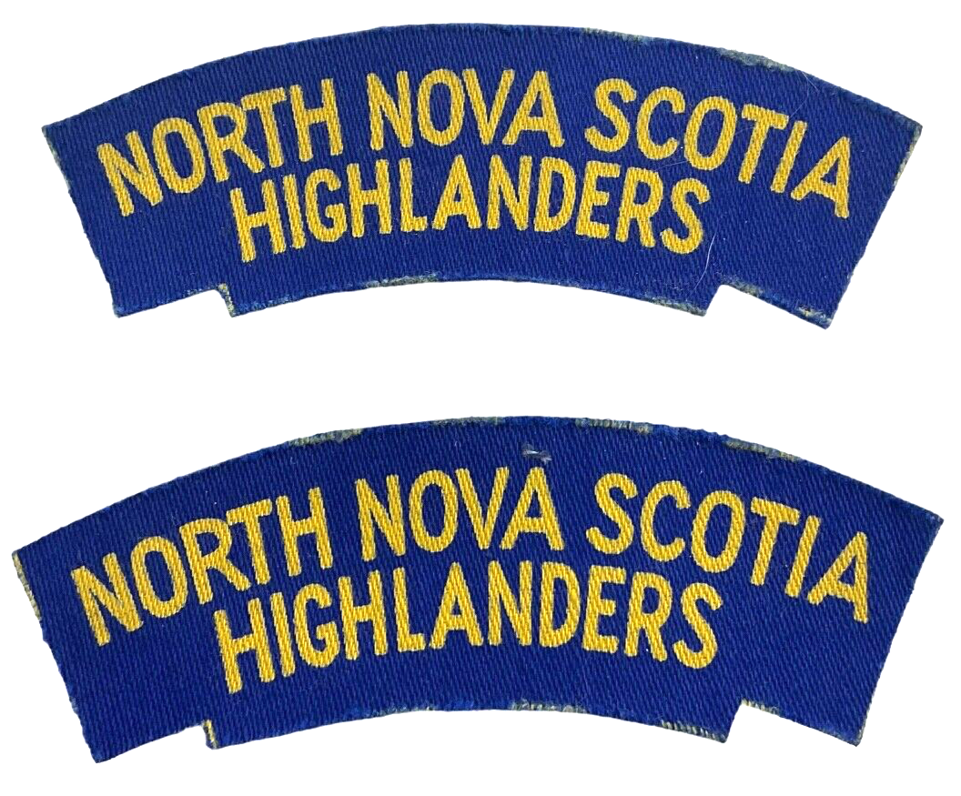 WW2 Canadian North Nova Scotia Highlanders Canvas Shoulder Title Pair WW2 Canadian North Nova Scotia Highlanders Canvas Shoulder Title Pair