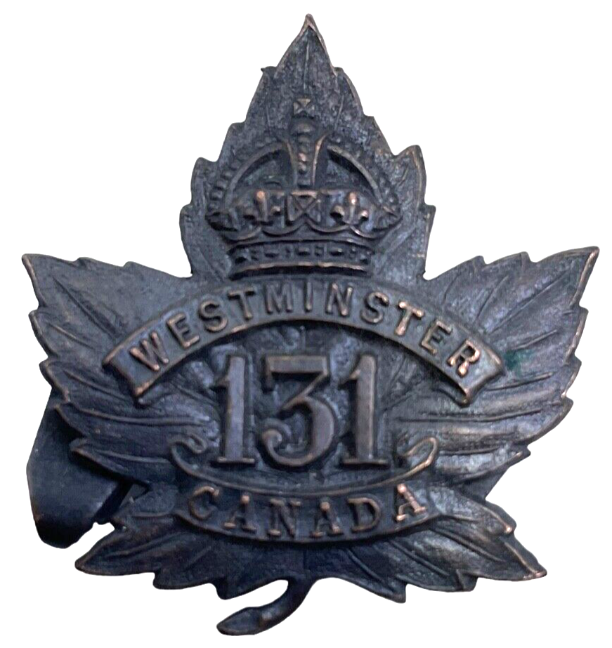 WW1 Canadian CEF 131st Battalion Collar Badge Insignia Single WW1 Canadian CEF 131st Battalion Collar Badge Insignia Single