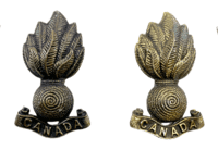 WW2 Canadian RCA Artillery Officers Collar Badge Insignia Pair Scully