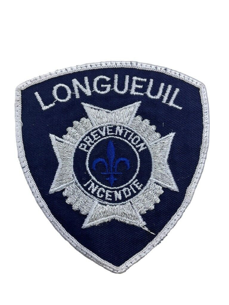 Canadian Longueuil Quebec Fire Service Department White Border Patch 1 Canadian Longueuil Quebec Fire Service Department White Border Patch 1
