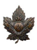 WW1 Canadian CEF 121st Battalion Cap Badge