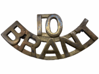 Canadian 10th Brant Dragoons Brass Shoulder Title SINGLE
