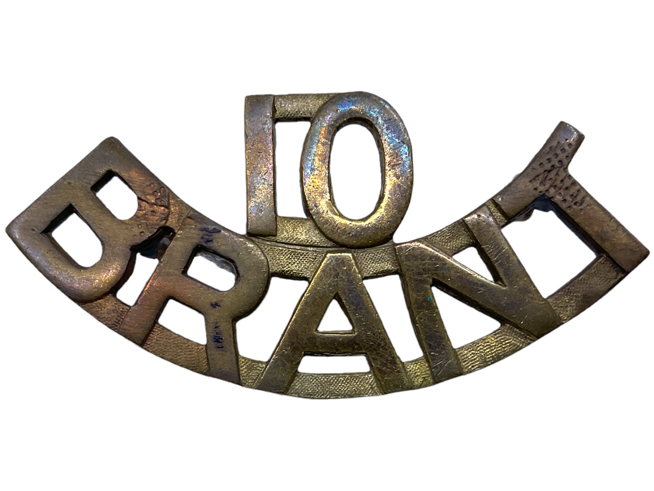 Canadian 10th Brant Dragoons Brass Shoulder Title SINGLE Canadian 10th Brant Dragoons Brass Shoulder Title SINGLE