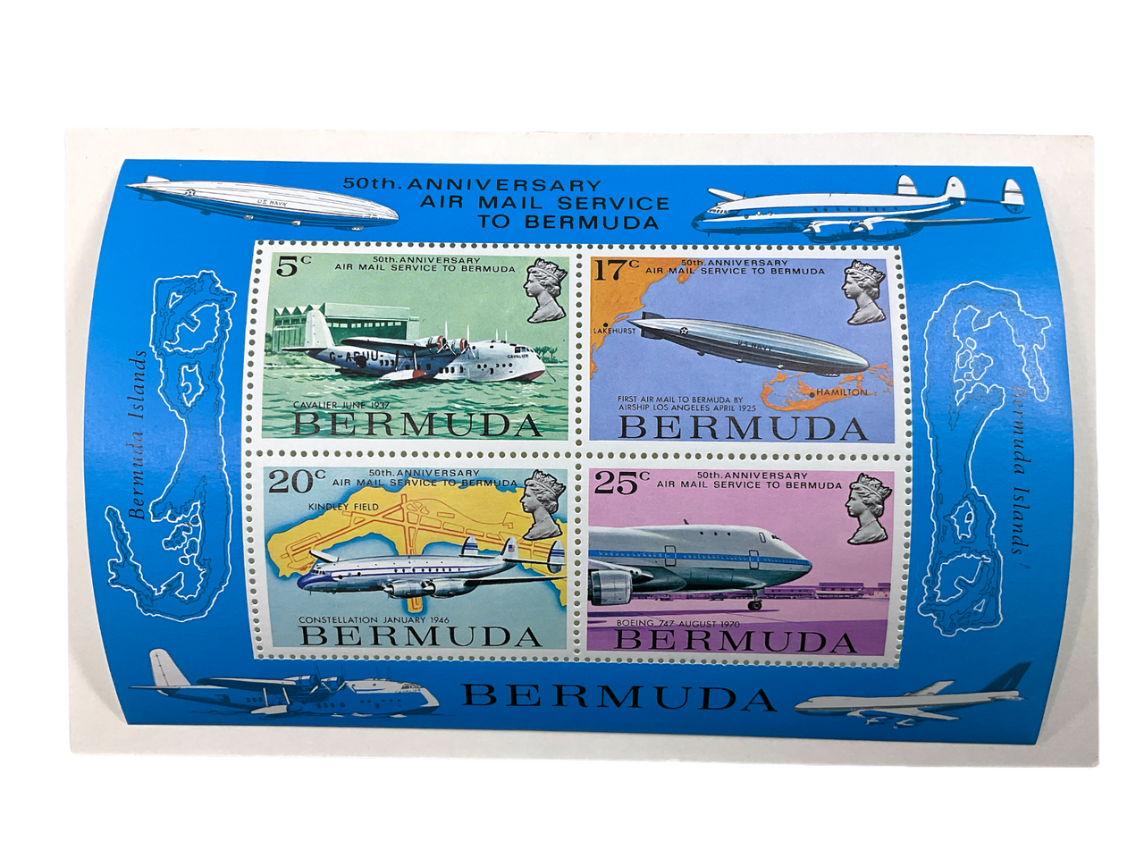 50th Anniversary Air Mail Bermuda Stamps First Day Cover 50th Anniversary Air Mail Bermuda Stamps First Day Cover