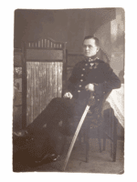 WW1 Austro Hungarian Seated Officer Portrait With Sword Photograph Postcard