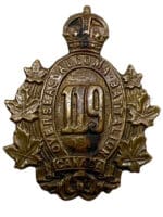 WW1 Canadian CEF 119th Battalion Collar Insignia Single 1