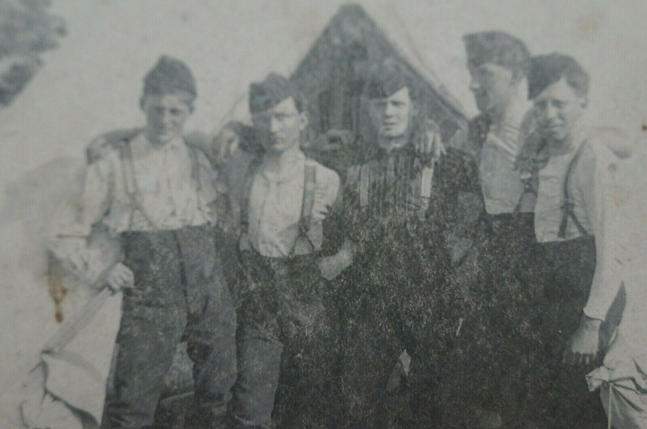 Pre WW1 Canadian Soldiers Camp Tent Framed Group Photo Pre WW1 Canadian Soldiers Camp Tent Framed Group Photo