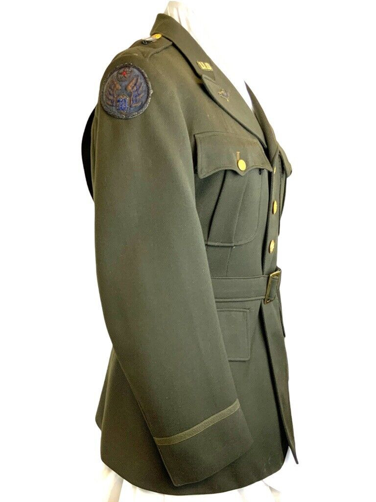 WW2 USAAF 10th Air Force CBI Bullion Insignia Named 4 Pocket Officers Tunic WW2 USAAF 10th Air Force CBI Bullion Insignia Named 4 Pocket Officers Tunic