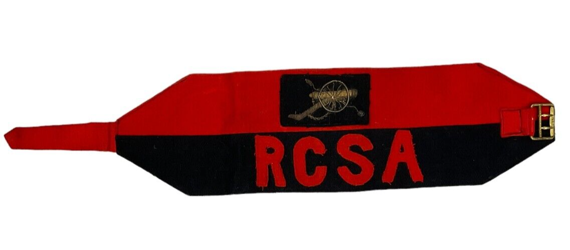 WW1 Royal Canadian School of Artillery RCSA RCA CFA Armband Brassard WW1 Royal Canadian School of Artillery RCSA RCA CFA Armband Brassard