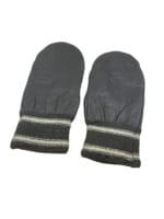 WW2 Canadian Black Leather Mittens 1943 Dated WW2 Canadian Black Leather Mittens 1943 Dated