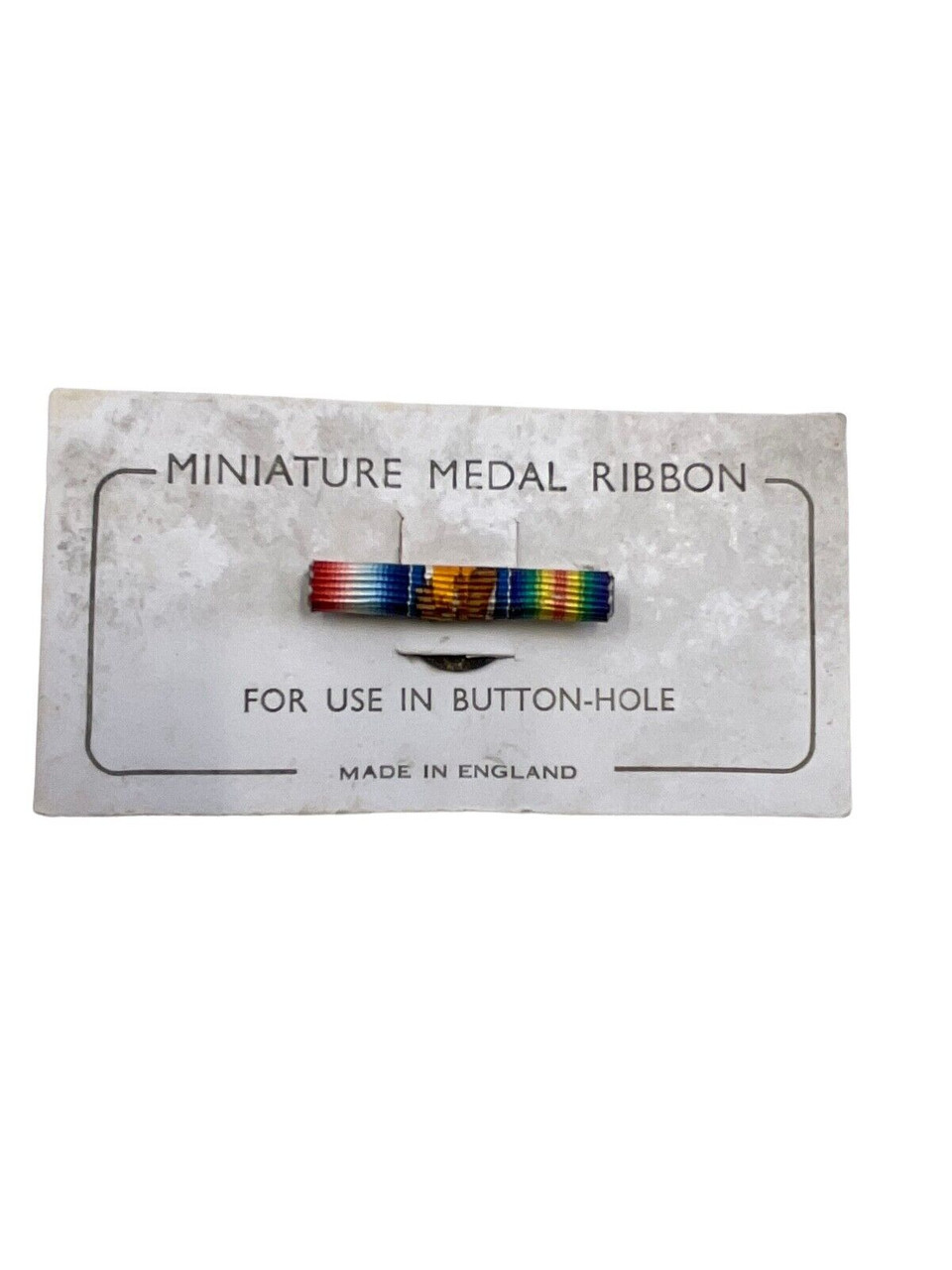 WW1 Canadian British Medal Ribbon Bar Miniature Trio Card of Issue WW1 Canadian British Medal Ribbon Bar Miniature Trio Card of Issue