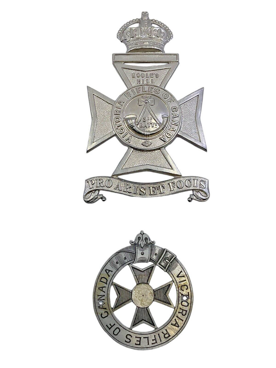 Canadian 3rd Battalion Victoria Rifles of Canada Helmet Plate Canadian 3rd Battalion Victoria Rifles of Canada Helmet Plate