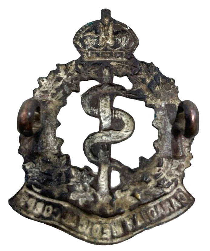 WW1 Canadian CEF CAMC Medical Corps Collar Badge Insignia Single WW1 Canadian CEF CAMC Medical Corps Collar Badge Insignia Single