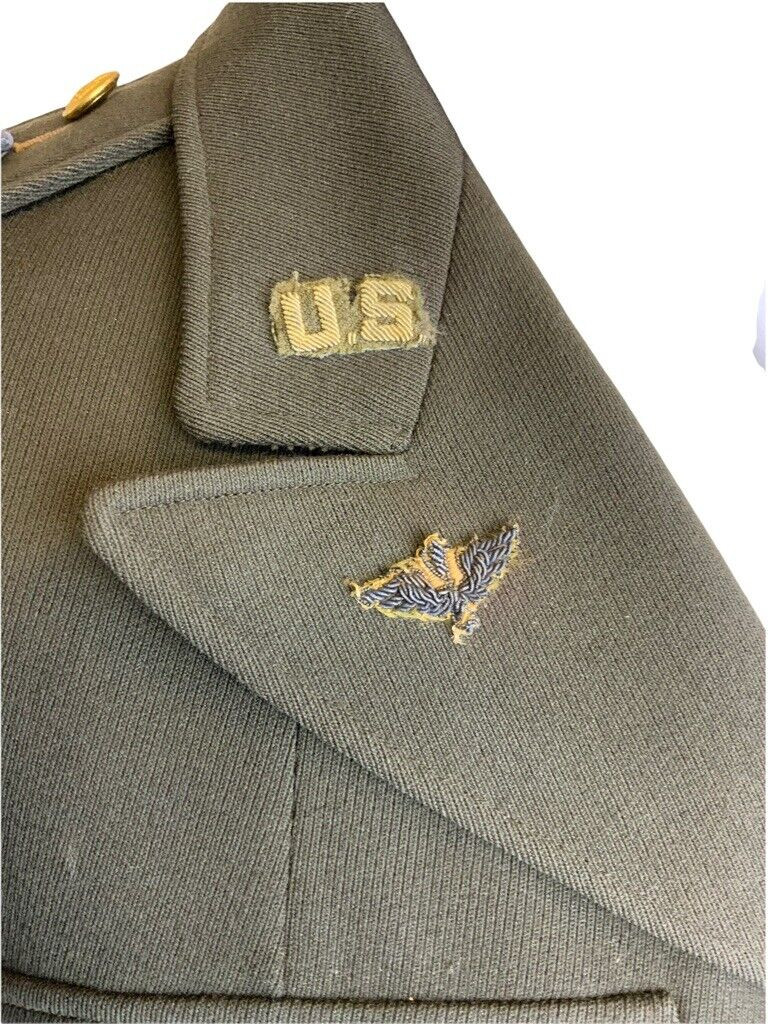 WW2 USAAF 10th Air Force CBI Bullion Insignia Named 4 Pocket Officers Tunic WW2 USAAF 10th Air Force CBI Bullion Insignia Named 4 Pocket Officers Tunic