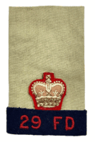 Royal Canadian Artillery Officers Major Rank 29 FD Slip On Shoulder Title Single