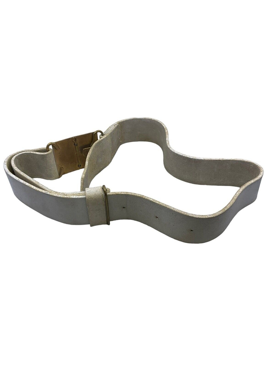 Canadian Officers COTC Military College Buff White Leather Belt & Buckle Canadian Officers COTC Military College Buff White Leather Belt & Buckle