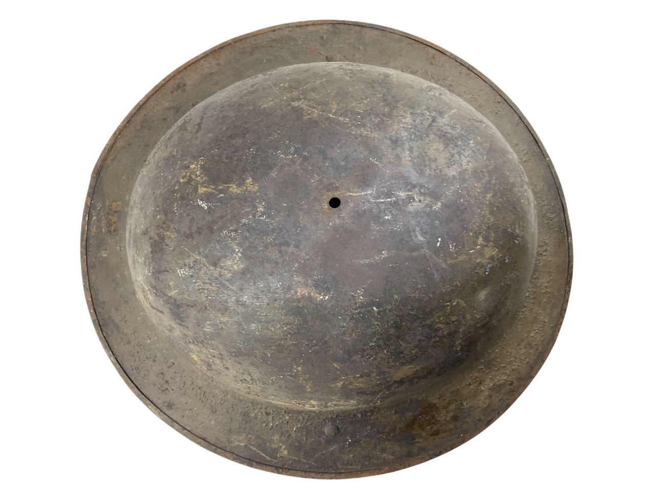 WW1 US AEF E Patch Painted Brodie Helmet WW1 US AEF E Patch Painted Brodie Helmet