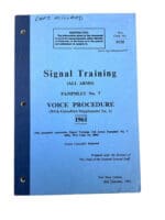 Canadian Army Signal Training Voice Procedure 1961 Soft Cover Reference Book