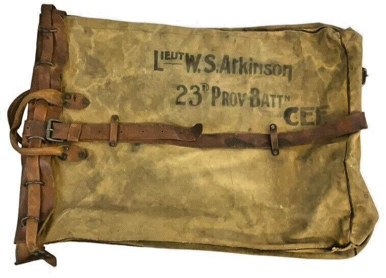 WW1 Canadian CEF 23rd Battalion Officers Named Mail Bag Duffel Bag WW1 Canadian CEF 23rd Battalion Officers Named Mail Bag Duffel Bag