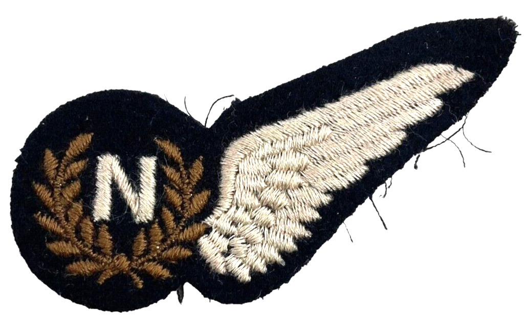 WW2 British Royal Air Force RAF N Navigator Half Wing Patch Insignia WW2 British Royal Air Force RAF N Navigator Half Wing Patch Insignia