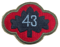 WW2 US Army 43rd Infantry Division SSI Sleeve Patch