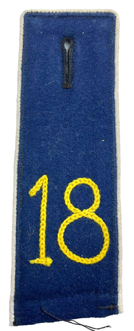 WW1 Imperial German 18th Saxon Regiment Sew In Shoulder Board Single WW1 Imperial German 18th Saxon Regiment Sew In Shoulder Board Single