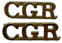 WW1 Canadian CEF CGR Canadian Garrison Regiment Shoulder Titles Insignia Pair