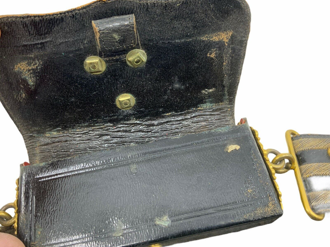 Victorian British Medical Corps Officers Leather Cross Belt & Pouch w/ Cypher Victorian British Medical Corps Officers Leather Cross Belt & Pouch w/ Cypher