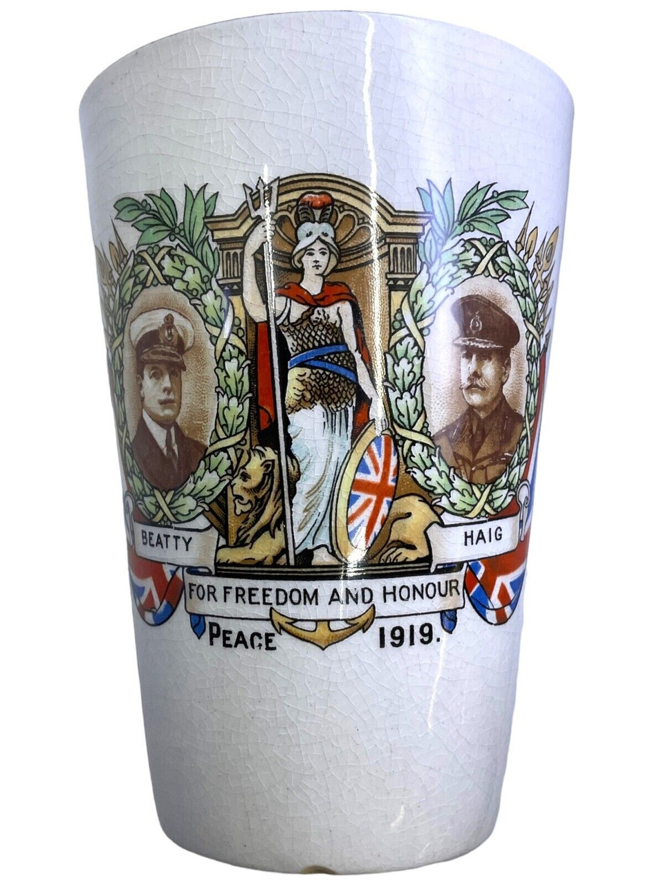 WW1 British BEF Memento Of The Great War China Winton Beaker Cup WW1 British BEF Memento Of The Great War China Winton Beaker Cup