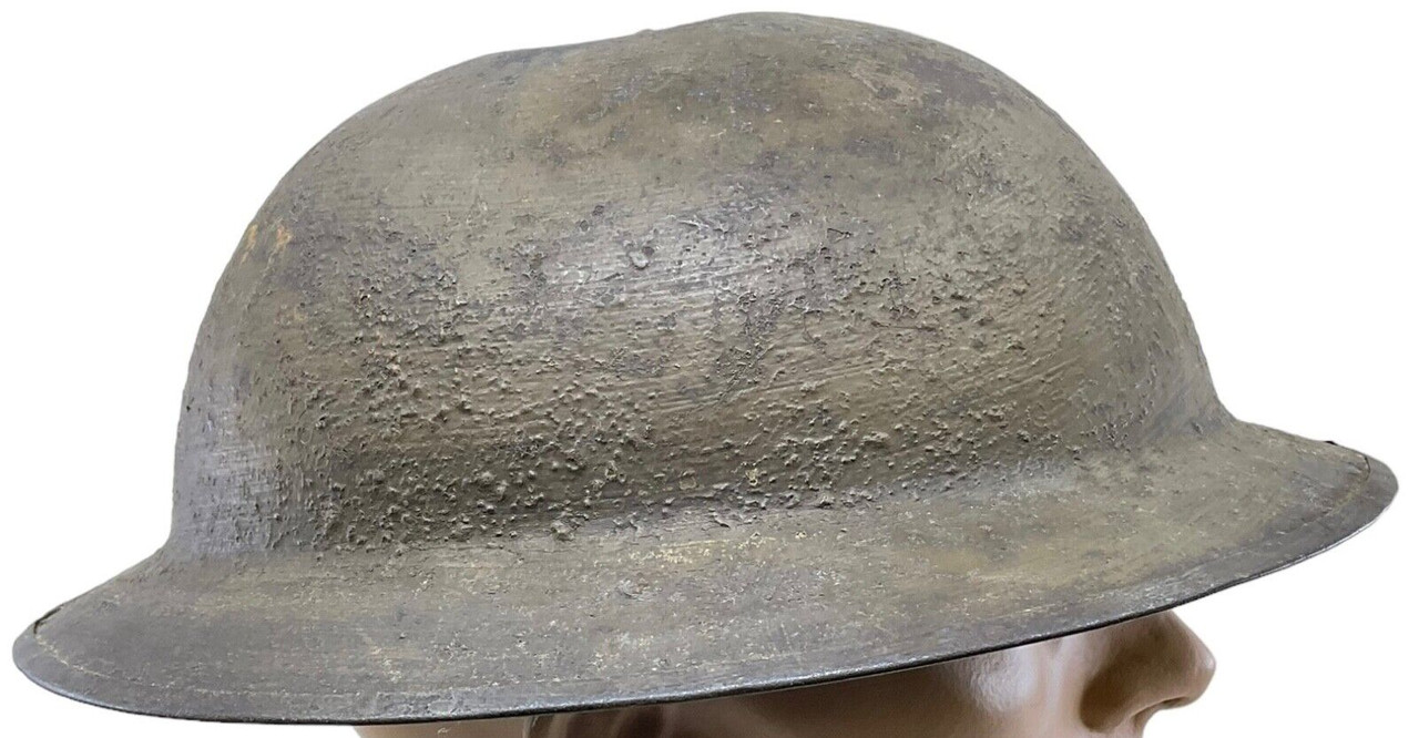 WW1 US AEF Unit Flashed Brodie Combat Helmet & Liner WW1 US AEF Unit Flashed Brodie Combat Helmet & Liner