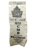 WW1 Canadian CEF 5th CMR Reunion Sherbrooke Quebec 1915-1939 Ribbon