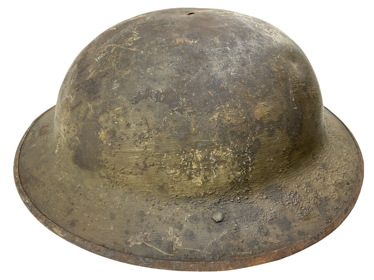 WW1 US AEF E Patch Painted Brodie Helmet WW1 US AEF E Patch Painted Brodie Helmet
