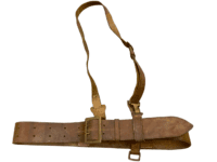 Communist Bulgarian Officers Brown Leather Belt With Cross Strap & Loops