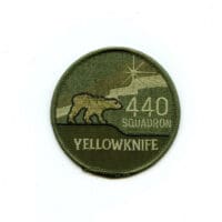 RCAF CAF Canadian 440 Yellowknife Squadron OD Crest Patch
