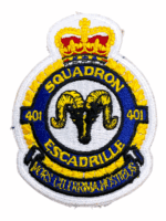 Vintage Canadian 401 Squadron Heraldic Crest Patch