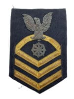 United States USN Navy Quartermaster Petty Officer Bullion Sleeve Rank Patch