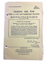 Korean War Canadian Training For War Pt 3 Unit & Formation SC Reference Book