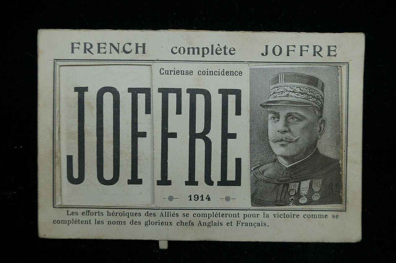WW1 French British Joffre Postcard WW1 French British Joffre Postcard