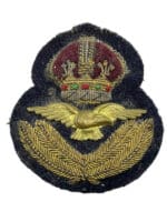 WW2 British Canadian RCAF RAF Officers Bullion Wire Cap Badge Padded