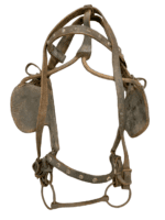 Vintage Decorative Canadian Leather Cart Horse Tack Blinkers & Bridle Vintage Decorative Canadian Leather Cart Horse Tack Blinkers & Bridle