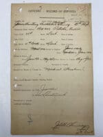 WW1 Canadian CEF Officers Record of Service Lt 4th CMR