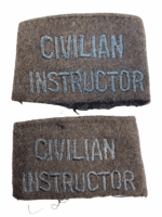 British RAF Canadian RCAF CIVILIAN INSTRUCTOR Slip On Shoulder Titles