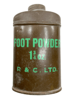 WW2 British Canadian 1 3//4oz Foot Powder Ration Tin