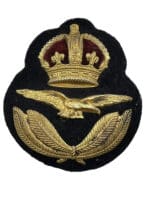 WW1 British RAF Officers Cap Badge with Metal Backing Plate JR Gaunt London