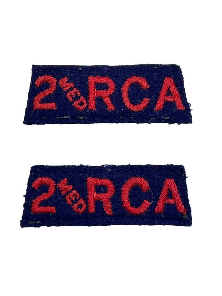 WW2 Canadian 2nd Medium RCA Shoulder Title Pair British Made WW2 Canadian 2nd Medium RCA Shoulder Title Pair British Made