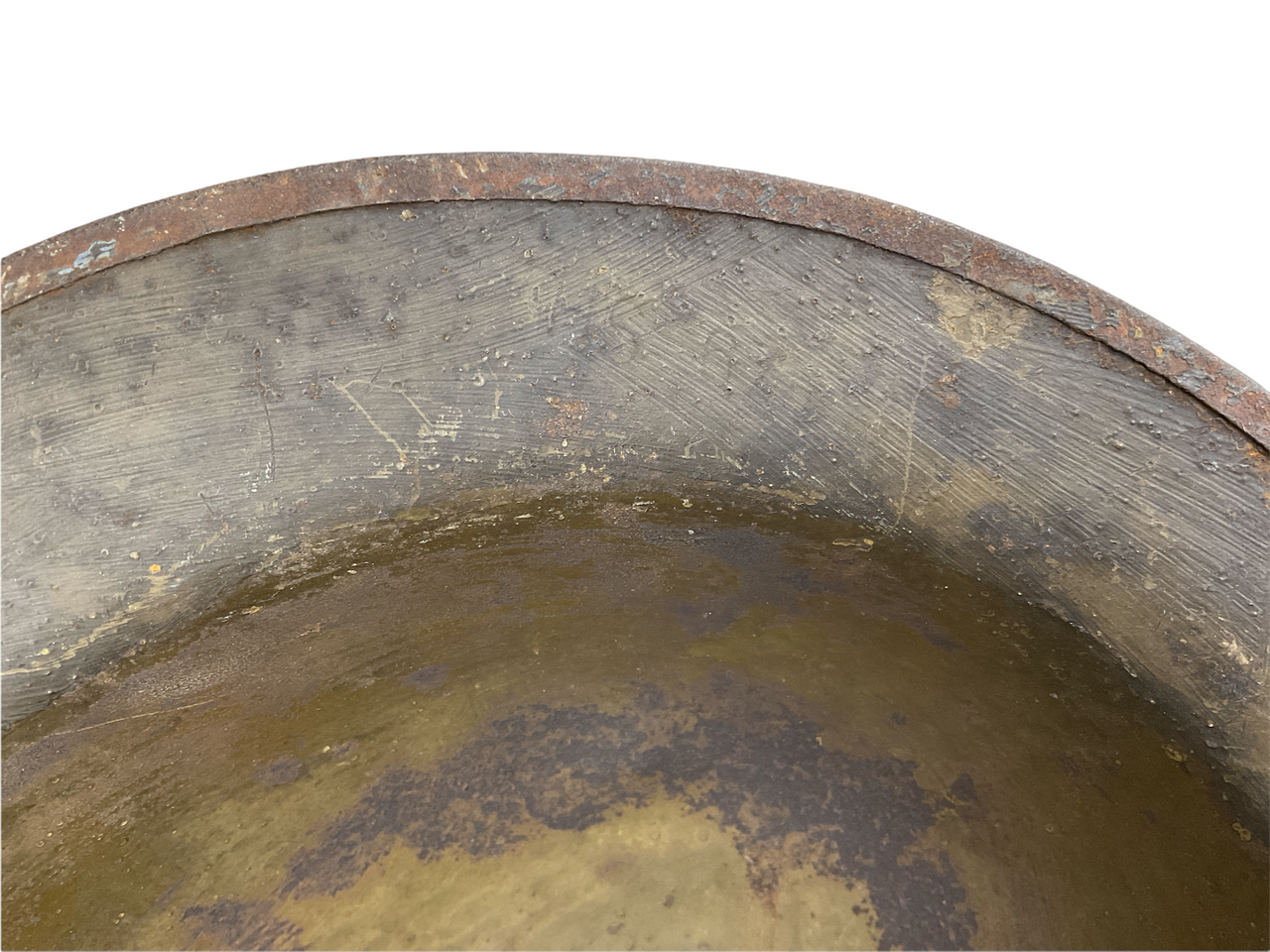 WW1 US AEF E Patch Painted Brodie Helmet WW1 US AEF E Patch Painted Brodie Helmet