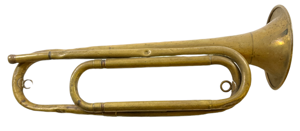 WW1 US AEF Brass Bugle Missing Mouthpiece WW1 US AEF Brass Bugle Missing Mouthpiece