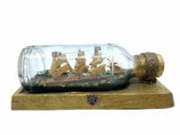 Canadian British RN Navy Ship In Bottle 10 Inches Long Possible POW Made